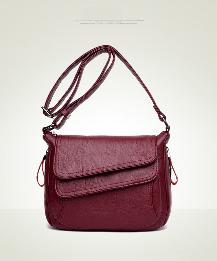 👛 2025 Novinka · Malá mäkká kožená štvorcová kabelka cez rameno 👛