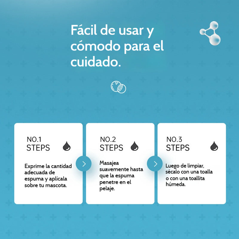🐱🐈 Espuma desodorante suave a base de plantas para mascotas，Champús para mascotas