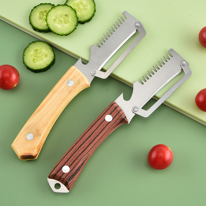 🔥Compra 1 y llévate otro gratis (2 unidades)🧅🔪 Pelador de cocina multiusos 3 en 1: ¡pela y pica verduras, corta carne y abre botellas! 🔥