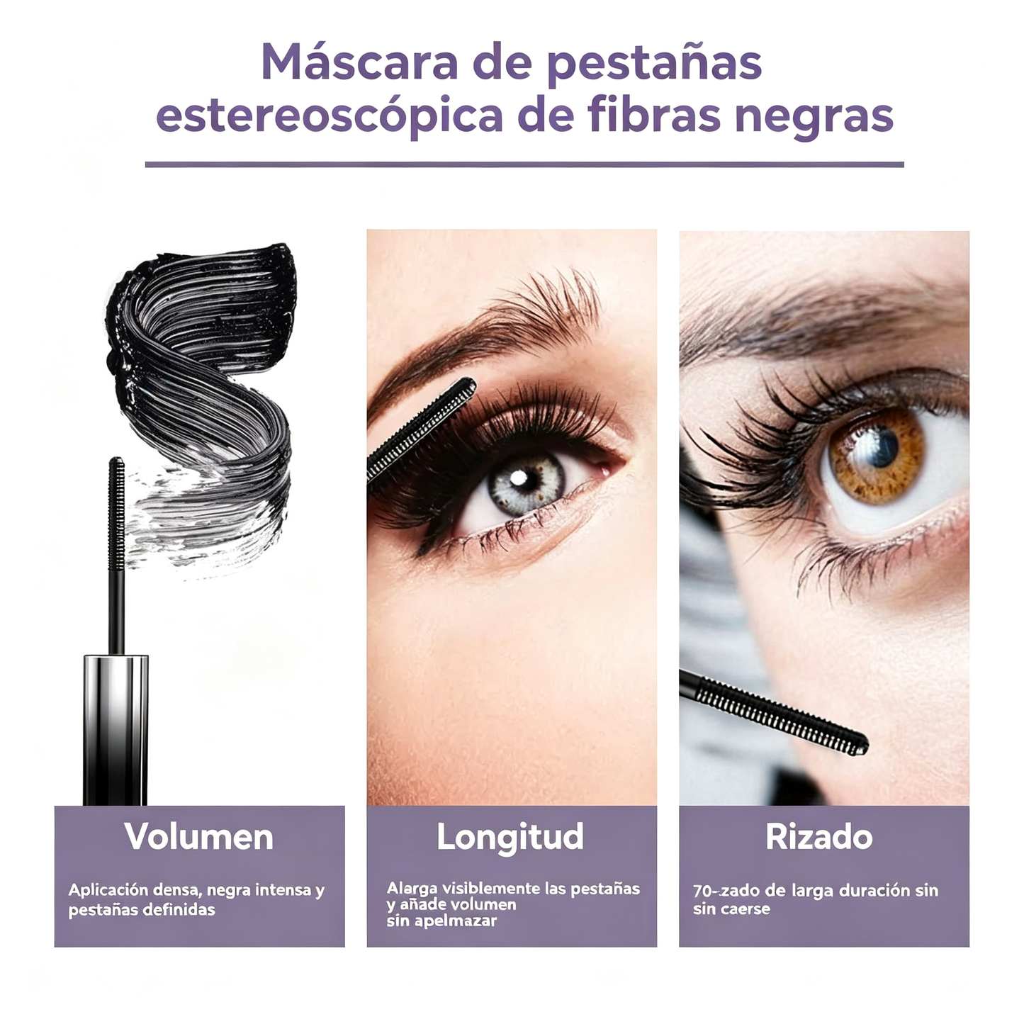 [Compra uno y llévate otro gratis, total 2] Máscara de pestañas 3D resistente al agua (Negro y Marrón)