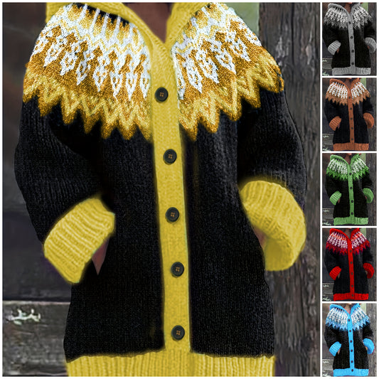 🎉🏆【50% popusta】【S~5XL】✨Elegantna šarena jakna s kapuljačom i retro printom