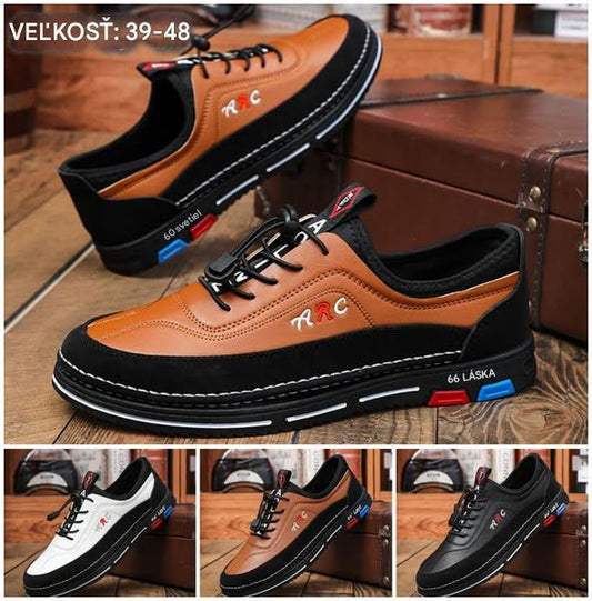 💯🔥【39-48】Pánske casual obchodné topánky z nepremokavej a odolnej proti škvrnám kože, s mäkkou podrážkou pre pohodlné nosenie.
