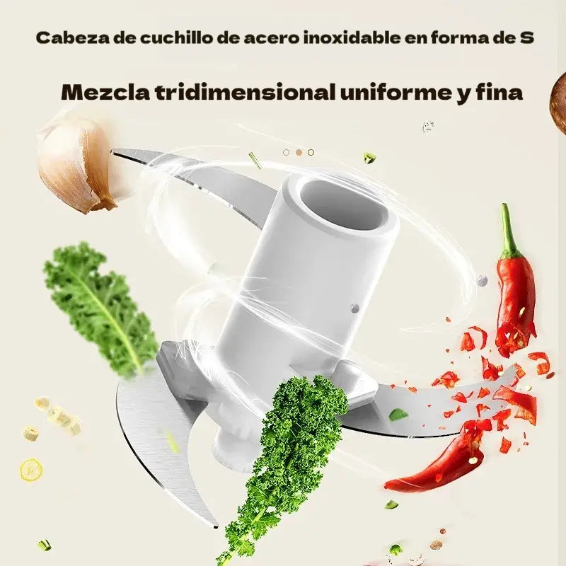🥩🥕 Picadora eléctrica multifuncional de gran capacidad, rápida y fácil de usar