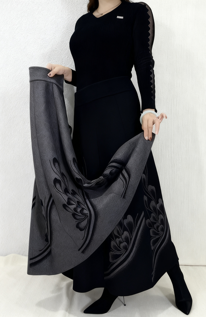 👗🎀【Posebna ponudba】【Velikosti - 3XL】Jesensko/zimsko volneno midi krilo