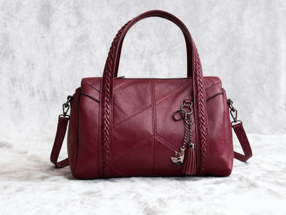 👜💟【50% ZĽAVA】Mäkká kožená taška, kabelka, veľká kapacita, tri priehradky, vodeodolná a odolná voči poškriabaniu