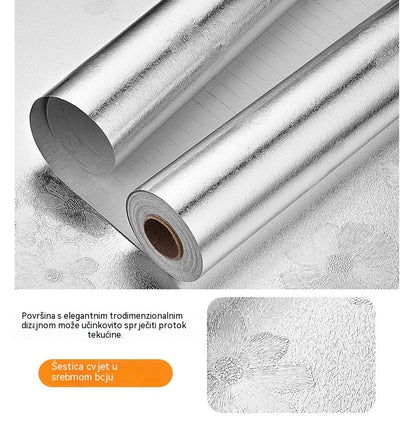 【40 cm * 5 m】🛡️ Uklonjiva ljepljiva aluminijska folija – otporna na masnoću, toplinu i jednostavna za čišćenje