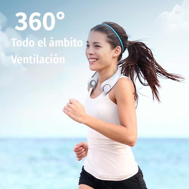 💨 Ventilador de aire acondicionado con cuello – Extremadamente silencioso, portátil y giratorio 360° – Ideal para el verano 🌞