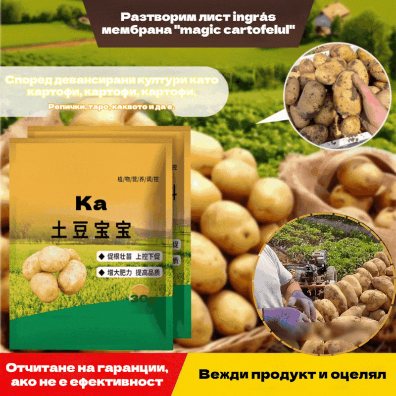 🥔🌱[20 торби] Разтворим листен тор | Подходящ за картофи, фъстъци, сладки картофи, репички, таро и лук - Насърчава растежа на корените и увеличава добива