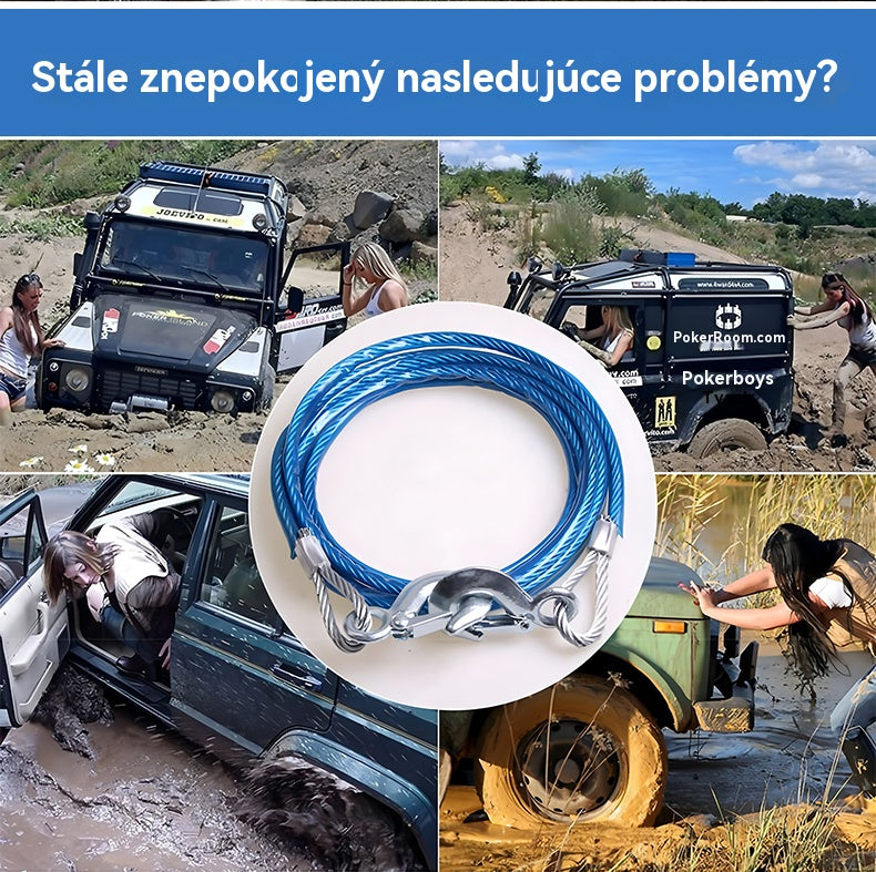 ⛓️🚗【4m 5 ton】Ťažné lano pre auto, ťažné lano, záchranné lano, bezpečnostné príslušenstvo