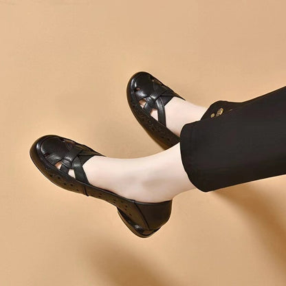 🥰Precio más bajo por tiempo limitado💞【35-40】Nuevos zapatos de mujer de piel auténtica con punta redonda y tacón bajo (modelo 2026)