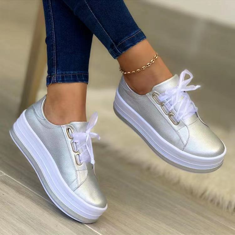 Nuevos zapatos casuales para mujer con puntera redonda y suela gruesa (tallas 35–43)