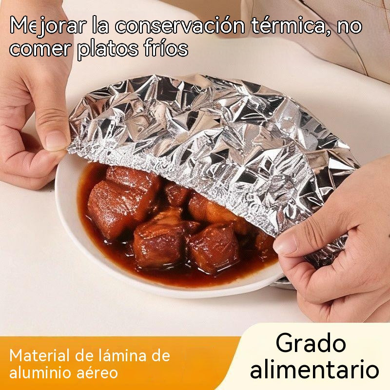 🔥🔥【50 piezas】🍎🔥 Cubierta térmica de papel de aluminio apto para alimentos | Reutilizable