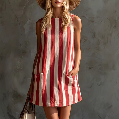 ✨🔥【Cantidad limitada】【S-3XL】Nuevo vestido casual de mujer con estampado de rayas, a la moda, para primavera/verano 2026
