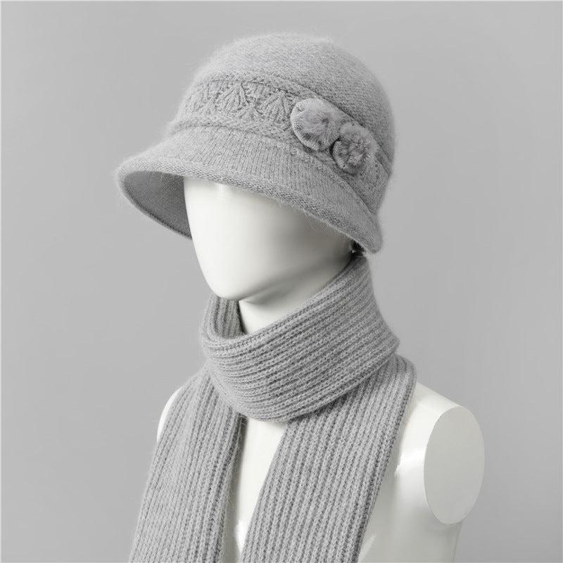 🧶Sombrero + bufanda🧶 Compañero cálido en invierno: gorro de lana de punto cálido