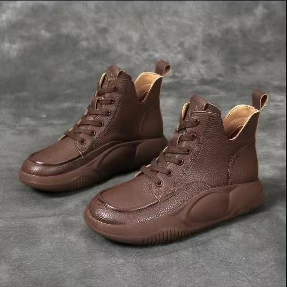 [30% popust] Novi športni in prosti škornji iz pravega usnja, martinki z debelim podplatom, udobni in neutrujajoči za noge