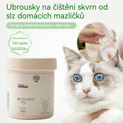 🐕🐈【Priama zľava 27 €】Čistiace utierky na slzné škvrny okolo očí domácich miláčikov 🔥Odstraňujú slzné škvrny🔥
