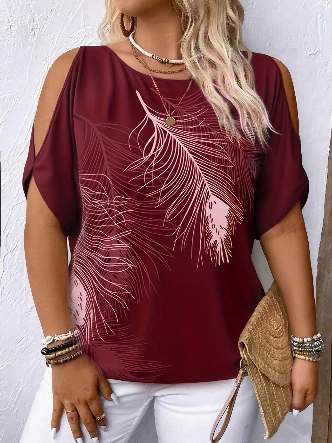 💖【S-5XL】Sofistikovaný top voľného strihu s okrúhlym výstrihom a odhalenými ramenami