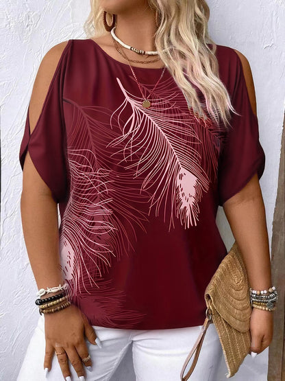 💖【S-5XL】Sofistikovaný top voľného strihu s okrúhlym výstrihom a odhalenými ramenami