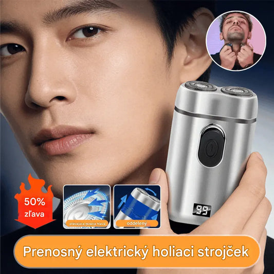 🧡【Posledný deň, pol ceny】Mini prenosný elektrický holiaci strojček s magnetickými vodeodolnými dvojitými čepeľami