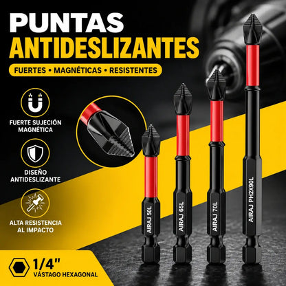 【6 piezas】Puntas de destornillador Phillips de acero de tungsteno, resistentes y antideslizantes, de alta dureza, para destornillador eléctrico