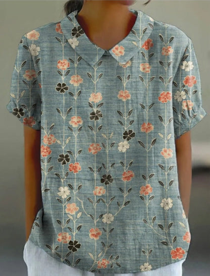 👚【S-5XL】Camisa informal estampada de tallas grandes para mujer, colección 2026