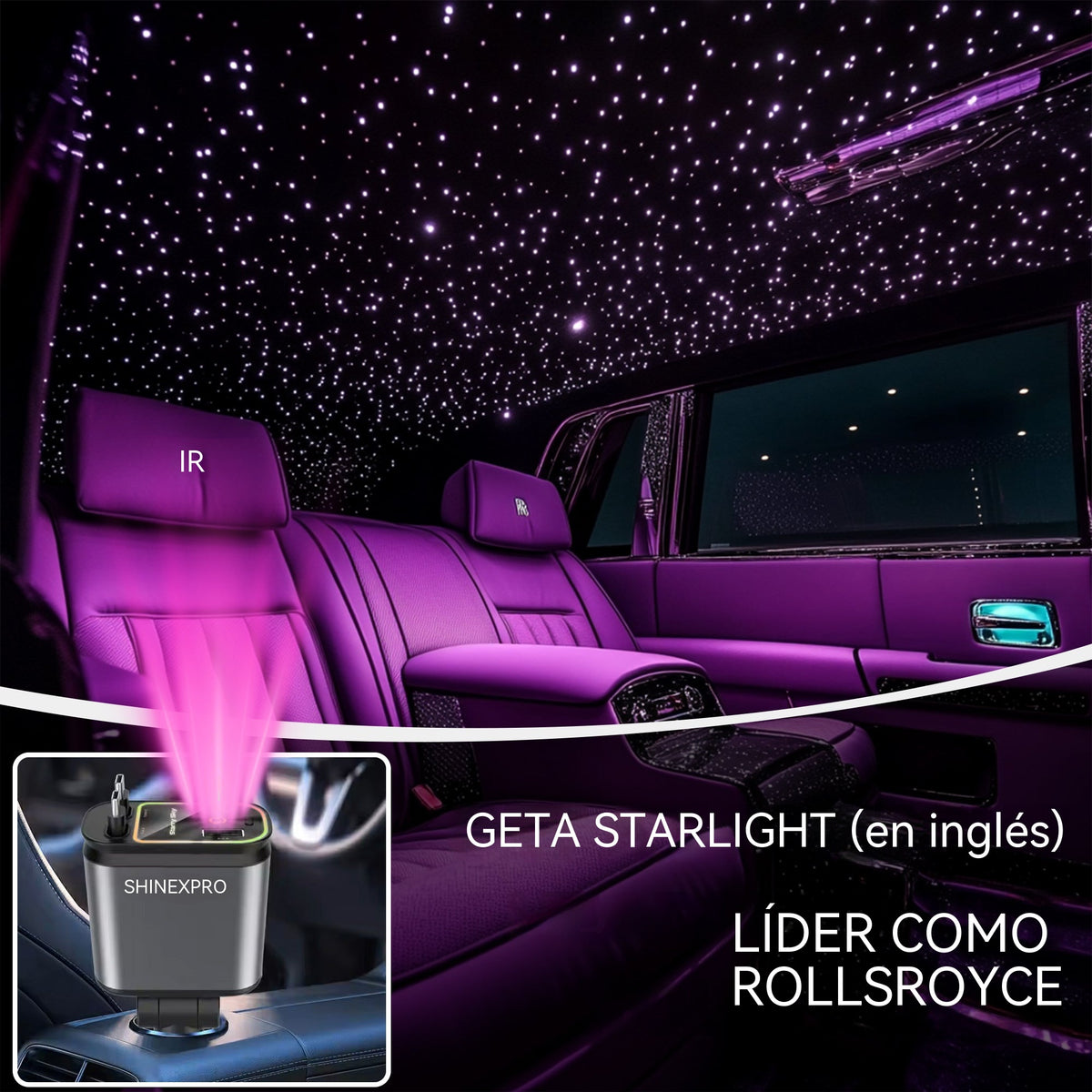⚡✨ Cargador de coche ultrarrápido: dos puertos USB-C retráctiles con luz ambiental Starlight y protección de seguridad inteligente 🚗💫