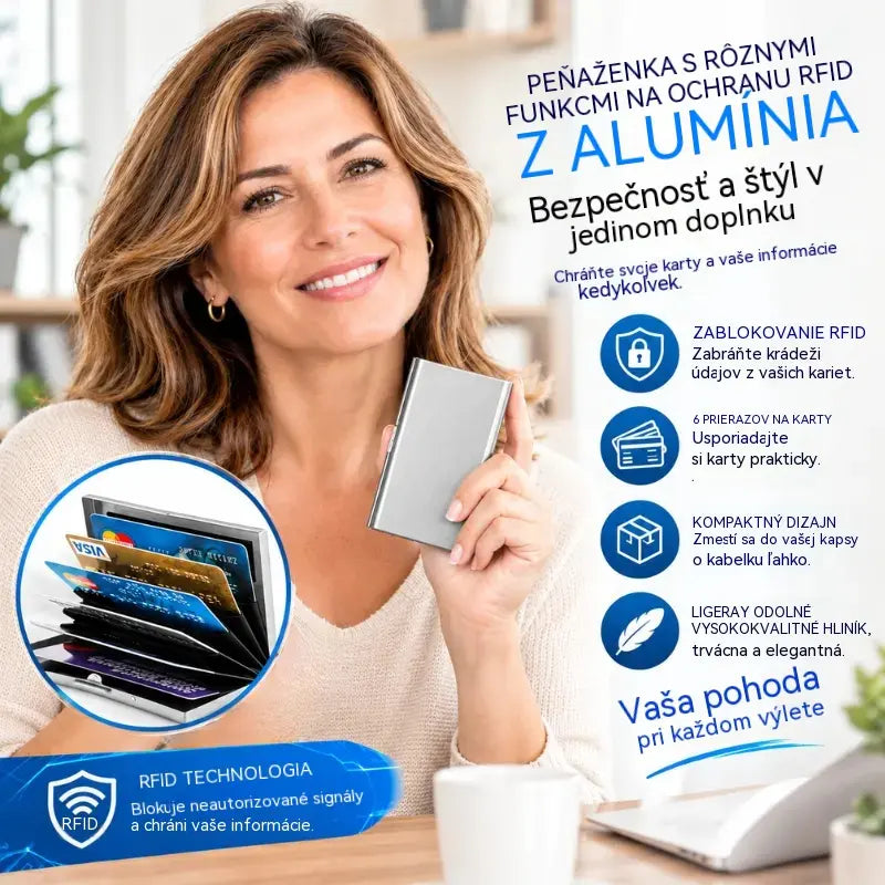 🛡️✨ Držač kartica od nehrđajućeg čelika s RFID zaštitom – novčanik za kartice otporan na demagnetizaciju, kompaktan i praktičan za nošenje 💳