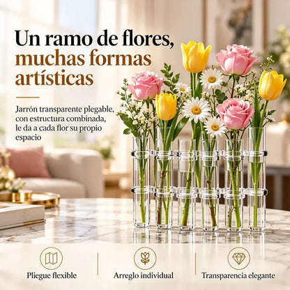 💐Jarrón de vidrio tipo tubo de ensayo