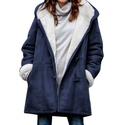 🐏 Descuento de temporada 🔥【S-5XL】Abrigo de invierno para mujer con forro polar y cuello de pelo