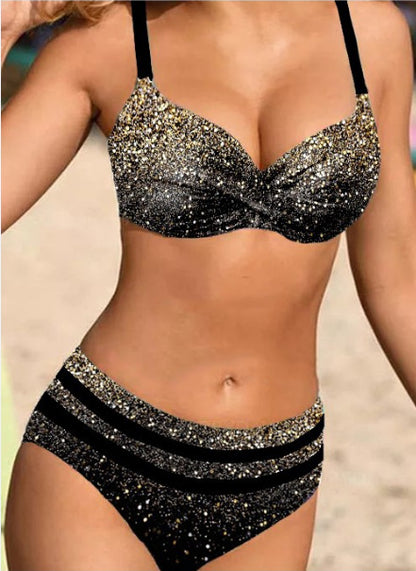 🎀[S~5XL]👙👙2024 Nové veľké plavky s delenou potlačou 3917775