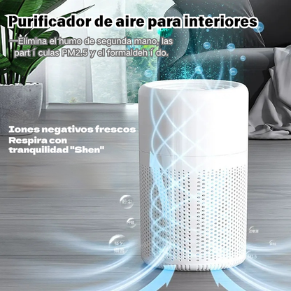 Purificador de aire para interiores—Elimina el humo de segunda mano, las partículas PM2.5 y el formaldehído.