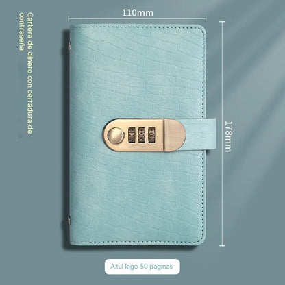 📓-35%💰🔐Se utiliza una libreta protegida con contraseña para guardar cheques, dinero en efectivo, tarjetas bancarias y diversos comprobantes.
