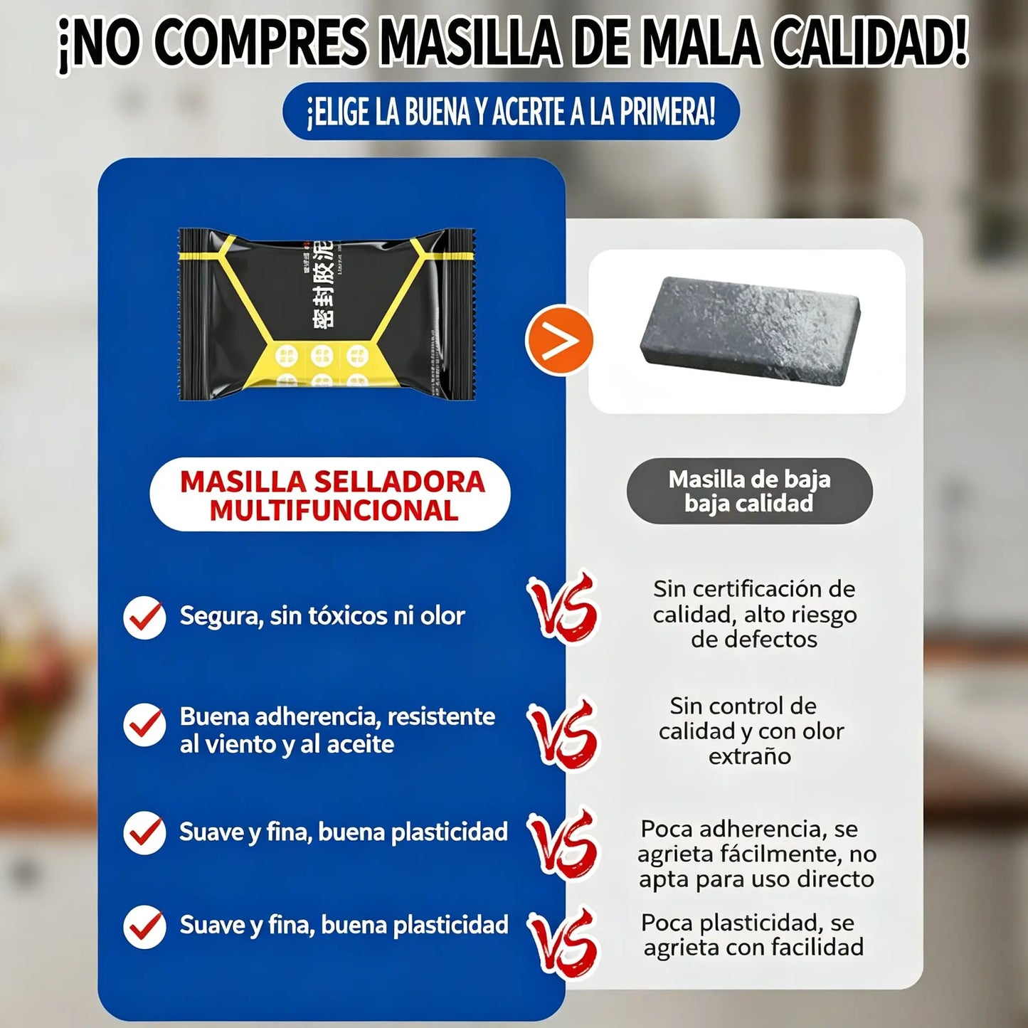 🔧 Masilla Selladora Impermeable Blanca – Repara Agujeros de Aire Acondicionado, Paredes y Tuberías 💧🏠
