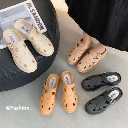 🥿✨【Nové zľavy na produkty】🔥【36-41】 2025 letné duté pohodlné a módne nové klinové papuče a sandále