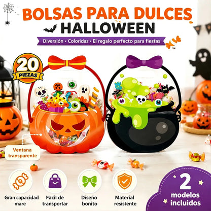 20 piezas 28€ 🎃Bolsas de plástico para dulces de Halloween, bolsas para caramelos de truco o trato