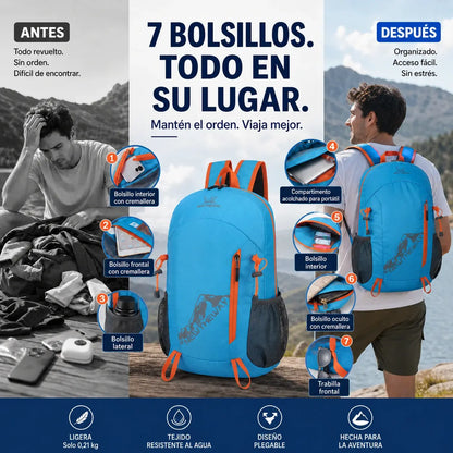 🌄 Mochila de camping plegable e impermeable