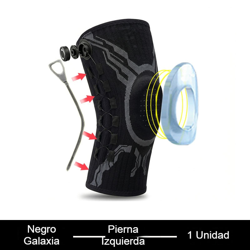 🦵🦵 Rodillera de compresión deportiva con silicona y estabilizadores de muelle para absorción de impactos, ideal para running y fitness al aire libre