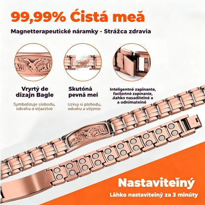 🔥【Náramok + náhrdelník】Pánsky magnetický náramok s dizajnom orla