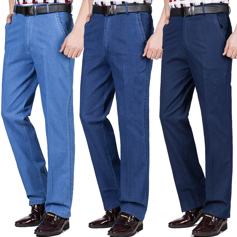 👍👖 【Super Value】 2025 nové veľké pánske džínsy s vysokým pásom, 🏆veľmi voľné a pohodlné na nosenie, módne a štýlové