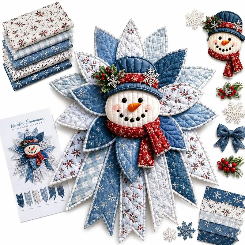 🎇🎄Kit de costura para colgar en la puerta con diseño navideño acolchado (7 diseños)