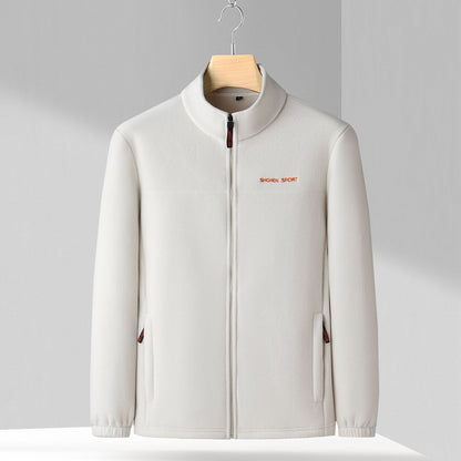 🧥🍂🔥 Chaqueta de forro polar para hombre (otoño e invierno) con cuello alto, para hombres jóvenes y de mediana edad.