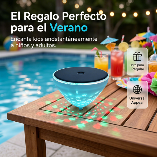 ☀️🐠 Lámpara solar flotante para piscina con proyección de peces💡💦