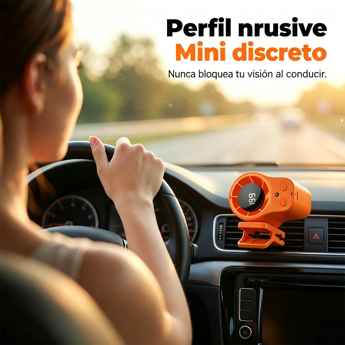 🌀 Ventilador manos libres con pantalla LED, clip integrado y 199 niveles de ajuste