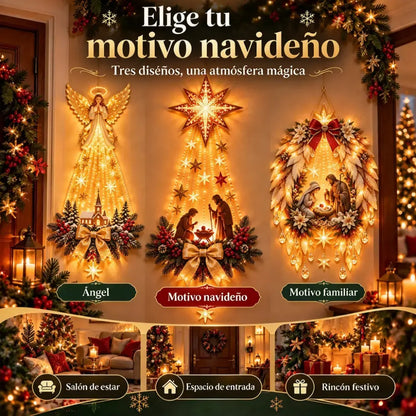 ✨🕯️ Belén Luminoso de Pared | Escena de Nacimiento con Luces LED | Decoración Navideña para el Hogar 🏠