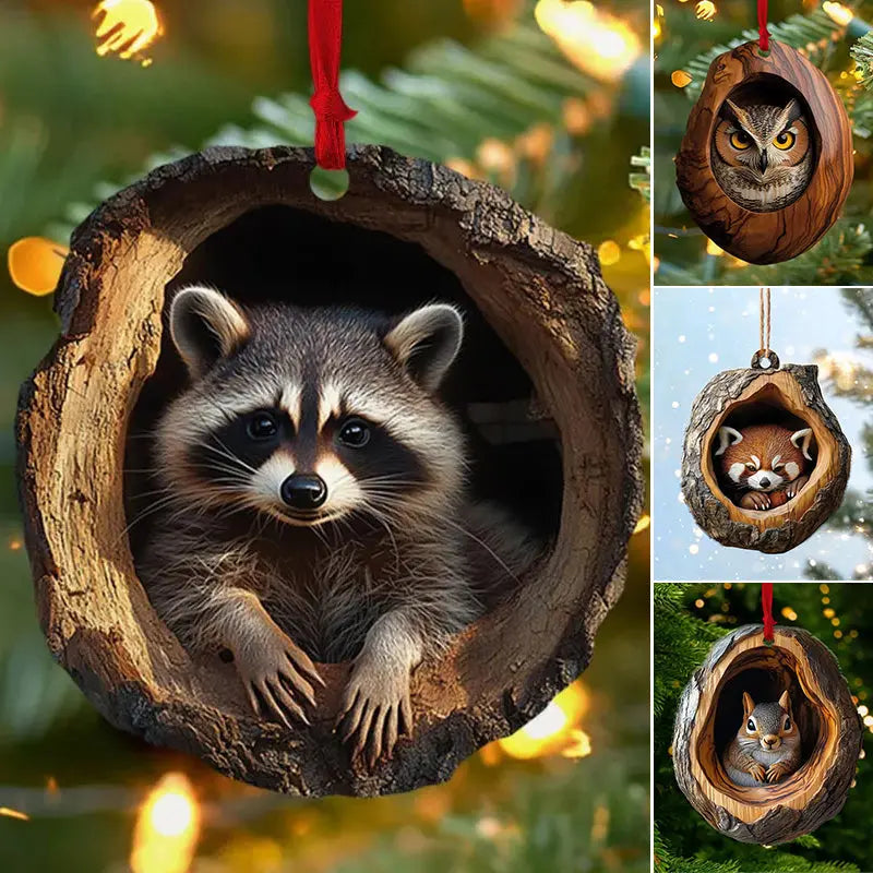 [Set de 10 piezas] 🎄 Adornos navideños con figuras de animales — Adornos colgantes de animales