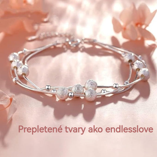 ✨💎【Kúpte 1, získajte 1 zadarmo】Trojvrstvový strieborný korálkový náramok pre šťastie, decentný luxus.