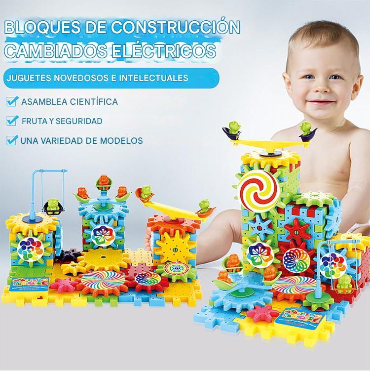 🔥Bloques de construcción eléctricos ★Juguete giratorio ✨ Rompecabezas de partículas grandes 🌈Un paraíso infantil en constante cambio