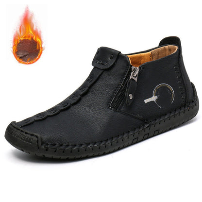 🥾【38-48】Botas Martin para hombre, fabricadas en piel auténtica, hechas a mano, con forro de terciopelo disponible.