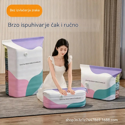 🧳 Set od 5 komada [Kupite 3, dobijte 2 BESPLATNO] Vakuumske vreće za pohranu odjeće – Nije potrebna pumpa – Velike kubične vreće koje štede prostor za organizaciju ormara, putovanja i selidbe