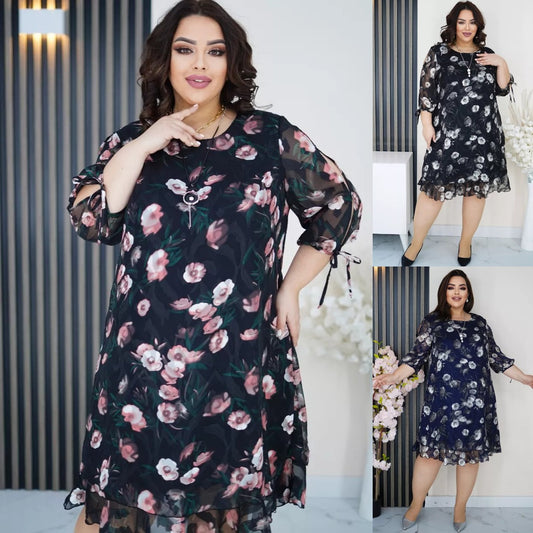 【🥻 Stil nou de primăvară】🤩【S-5XL】Rochie elegantă din șifon 3910889 